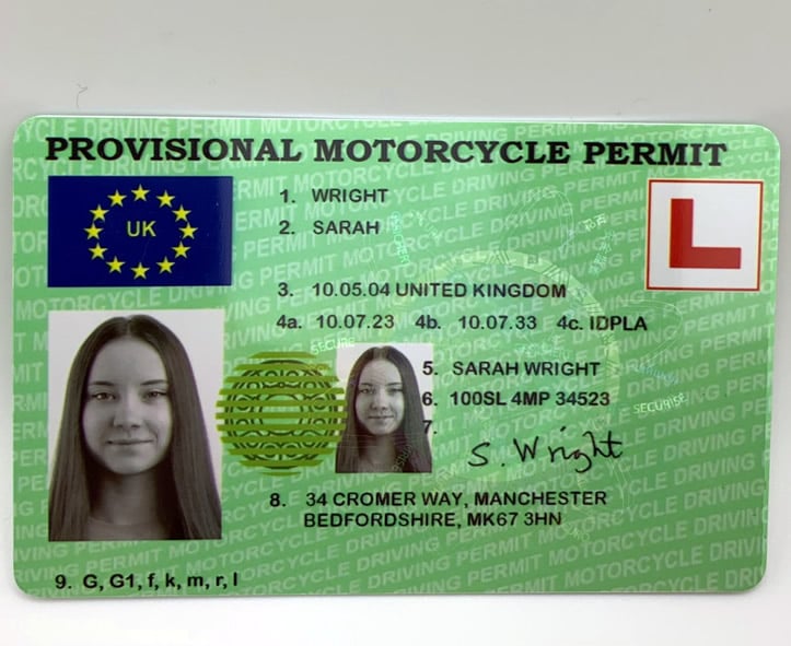 provisional motorocycle permit